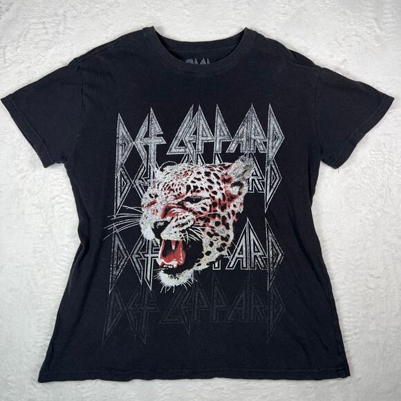 Black Def Leppard Graphic Short Sleeve T-Shirt Size Medium - Picture 3 of 6